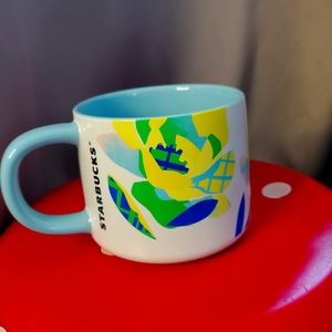 Starbucks 2023 Easter Neon Yellow‎ Blue Flower